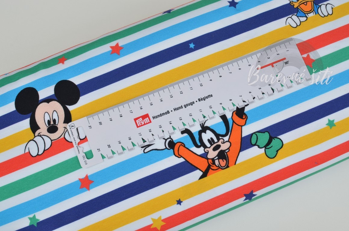 Úplet Mickeyho klubík barevné pruhy (E)
