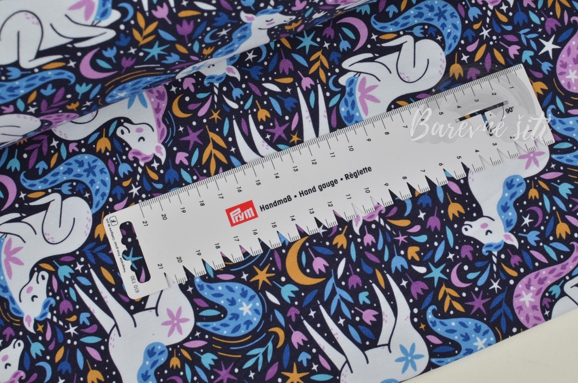 Úplet Jednorožci, drobné kytičky (E)