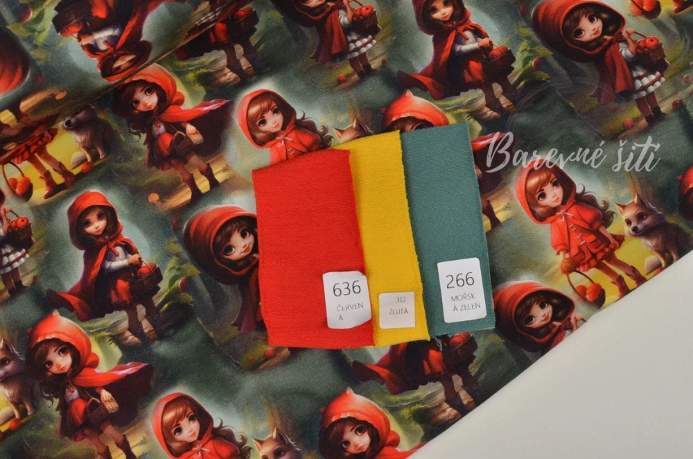 Teplákovina Červená karkulka v lese (E) 1,55m/ks