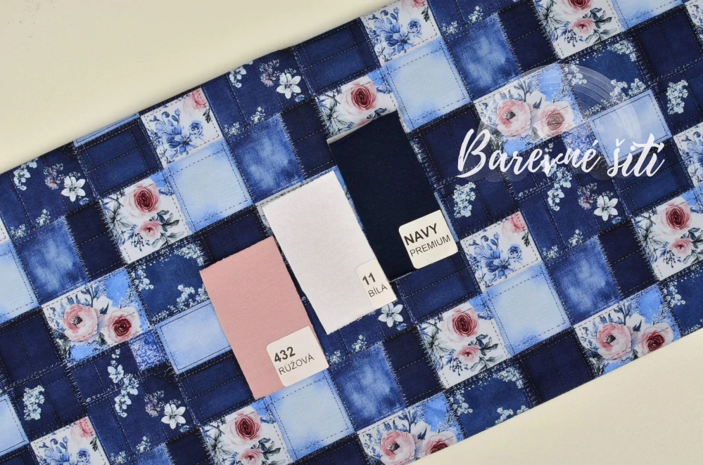 Úplet, Denim patchwork (E) 1,20m/ks