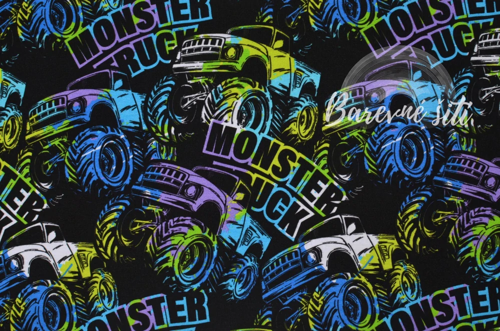 Úplet, Monster Truck zelenomodré na černé (E)