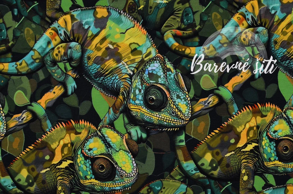 Úplet, Žlutozelení chameleoni (E) 0,45m/ks