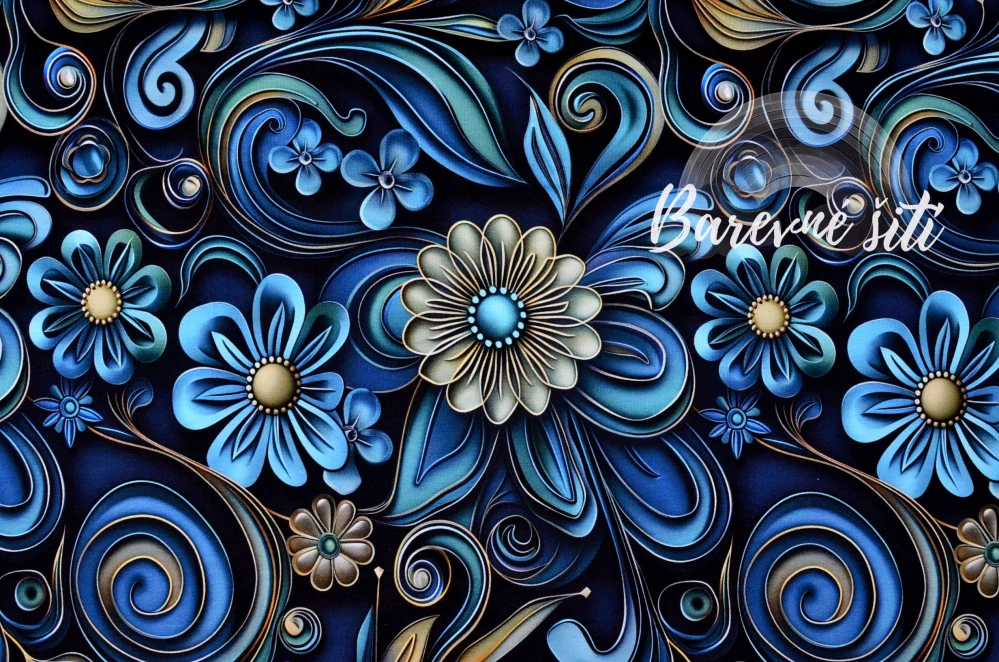 Úplet, Modré 3D ornamenty (E)