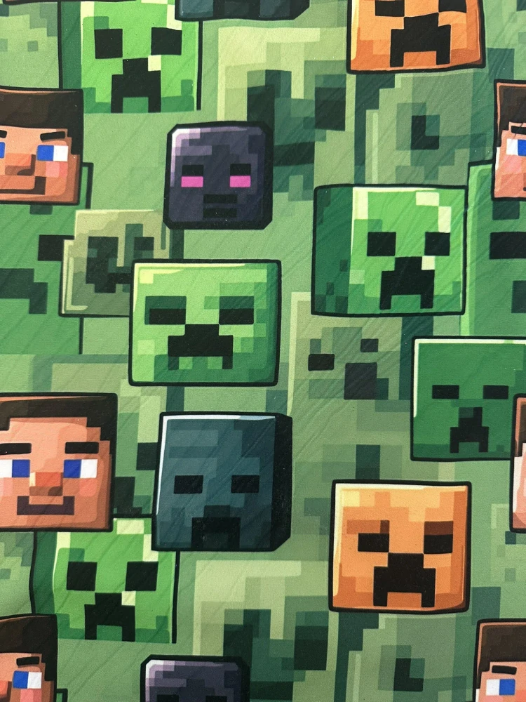Zimní softshell Minecraft tváře (E) II. jakost 0,8m/ks