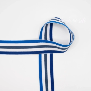 Prádlová guma Pruhy modrá 4cm (E)