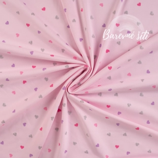 Úplet, Třpytivá srdíčka, baby růžová (E)