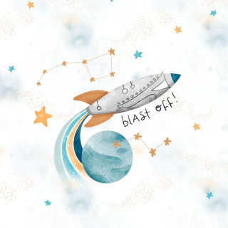 Teplákovina Raketa Blast off světlá, panel (E)