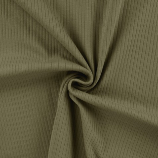 Úplet žebrovaný široký, khaki 280 (E)