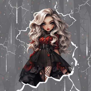 Teplákovina, Gothic girl, blondýnka, panel (E)