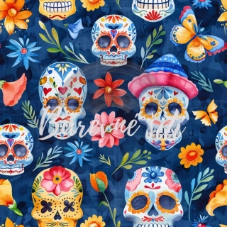 Úplet, Barevné muertos na modré (E)
