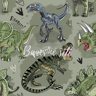 Zimní softshell Khaki dinosauři PŘEDOBJEDNÁVKA (P)