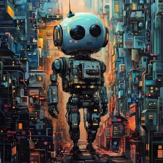 Teplákovina Cybercity robot, panel XL (E)