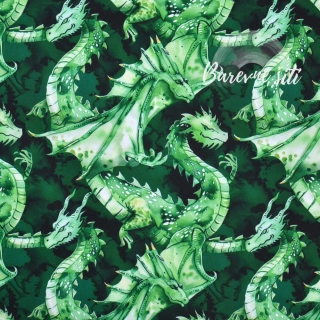 Zimní softshell Zelení draci (E)