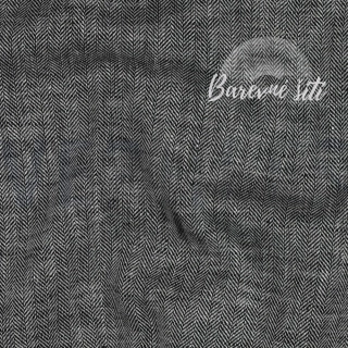 Len s bavlnou Fishbone černá (E) 0,3m/ks
