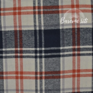 Bavlněný flanel Káro na ecru (E) 0,77m/ks