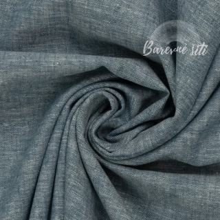 Len s bavlnou Jeans efekt Petrolej (E) 0,90m/ks