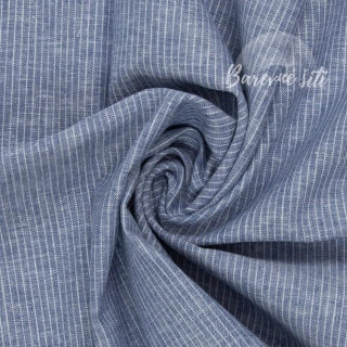 Len s bavlnou Proužky Denim (E)
