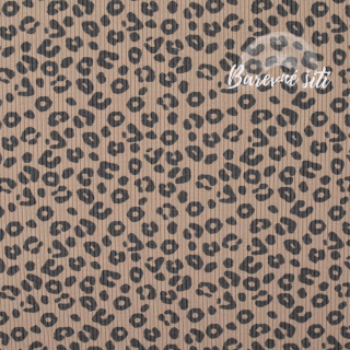 Žebrovaný úplet, Leopard béžový (E)