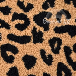 Teddy bouclé Panter černobéžová (E)